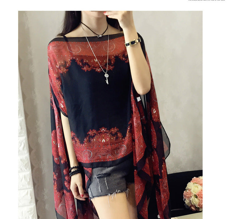 Long-sleeved Bohemian Cover Up