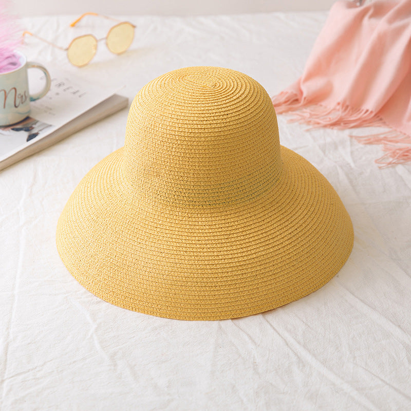 Retro French Large Brim Sunshade Straw Hat