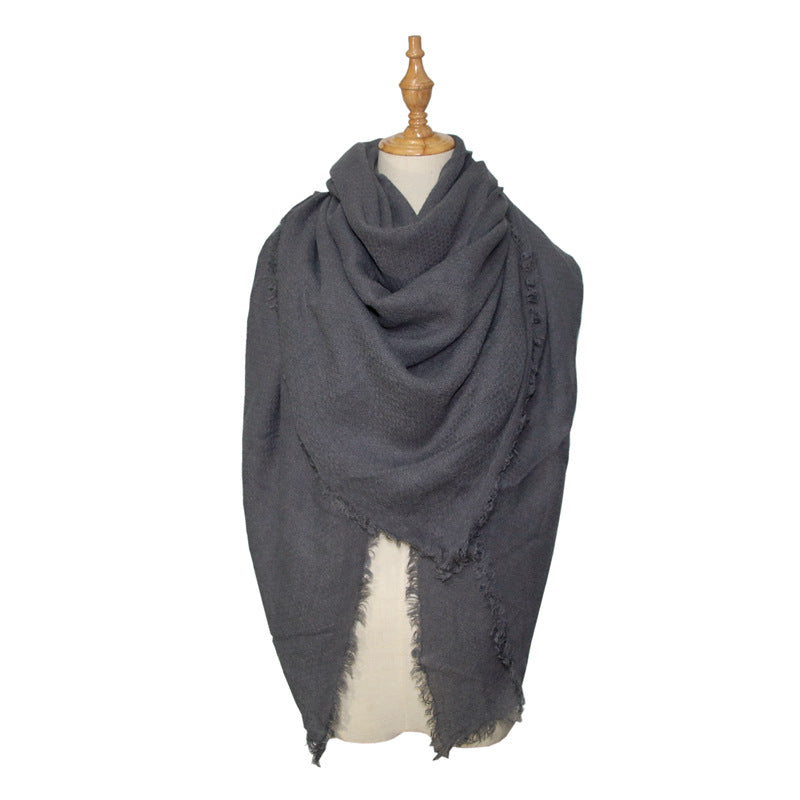 Women's Shawl With Square And LongSolid Color Scarf