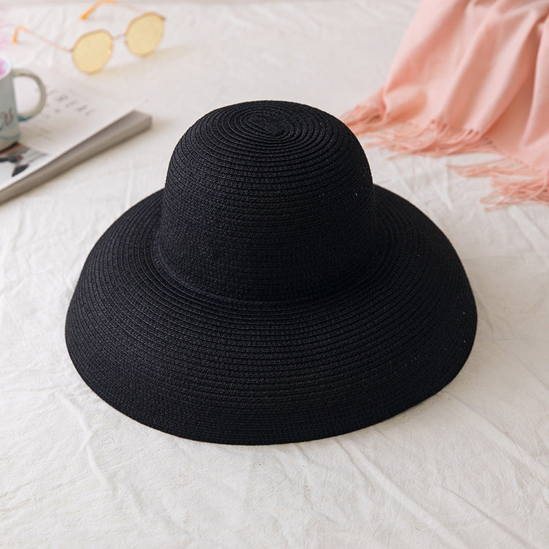 Retro French Large Brim Sunshade Straw Hat