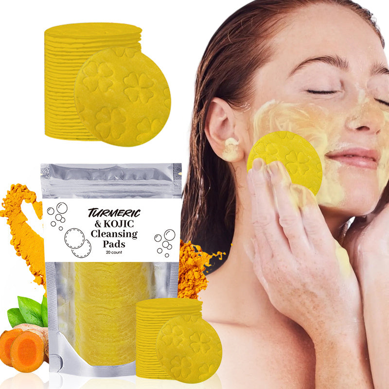 Turmeric Exfoliating Cleansing Pads and Compressed Facial Sponges Skin Care Tools For Face