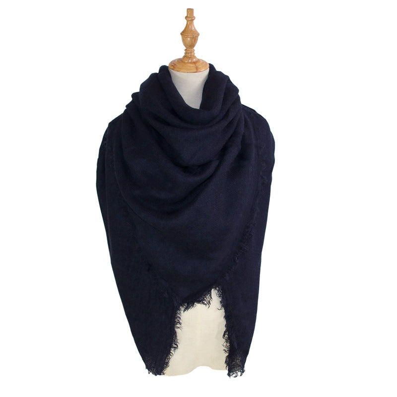 Women's Shawl With Square  And LongSolid Color Scarf