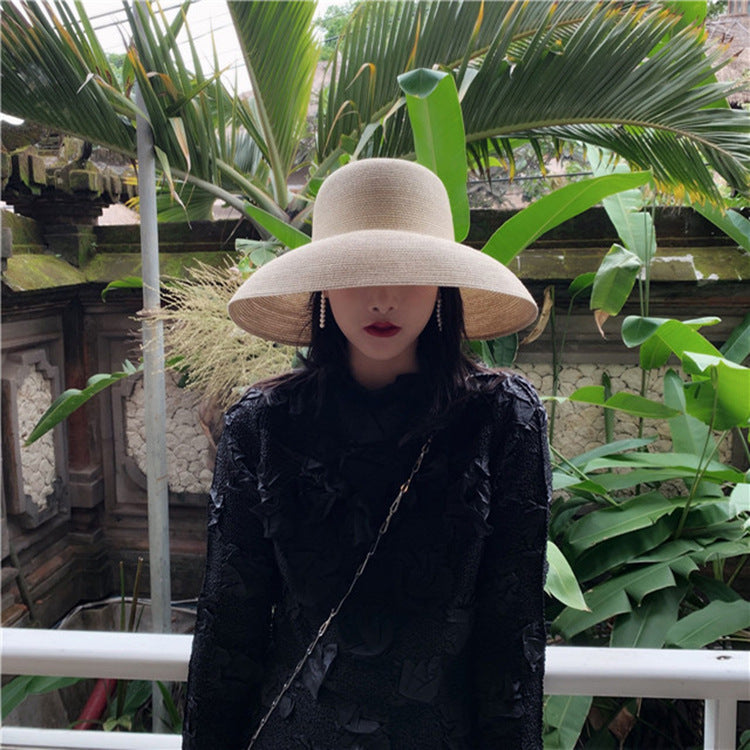 Retro French Large Brim Sunshade Straw Hat