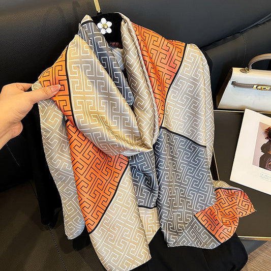 Elegant Silk Scarf Spring And Summer Sun Protection