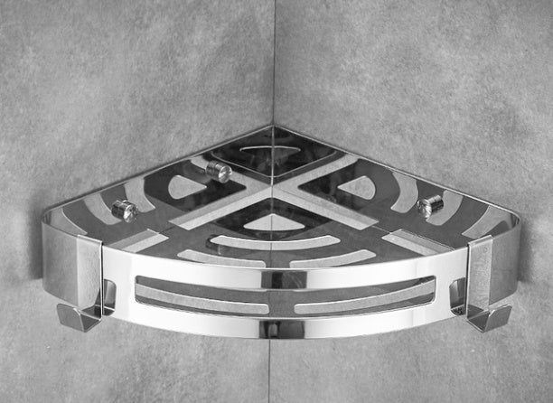 2-Tier Stainless Steel Bathroom Corner Shelf – Polished, Durable, and Space-Saving