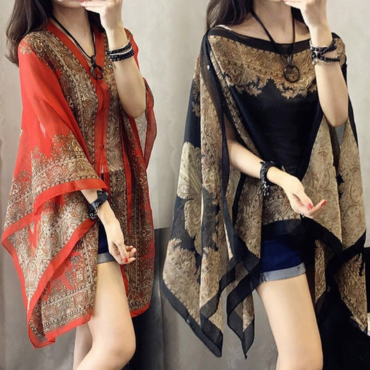 Long-sleeved Bohemian Cover Up