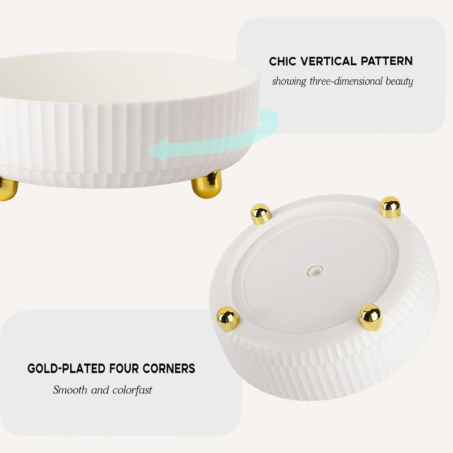 360° Rotating Makeup & Perfume Organizer Tray – Elegant, Versatile, and Easy to Use