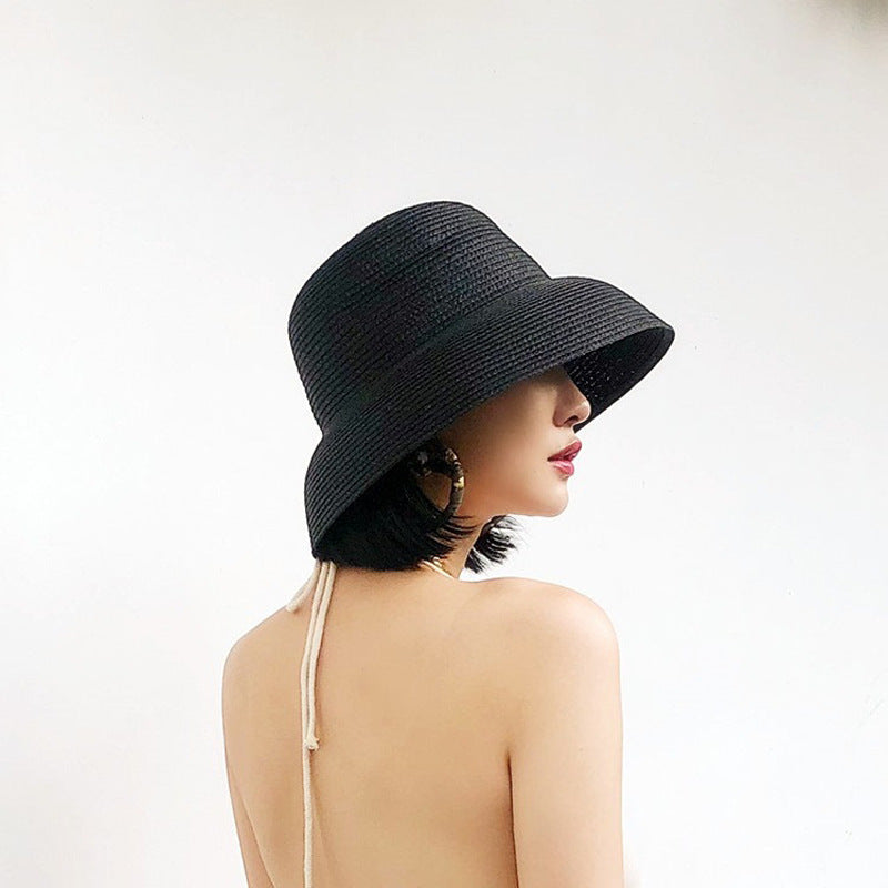 Retro French Large Brim Sunshade Straw Hat
