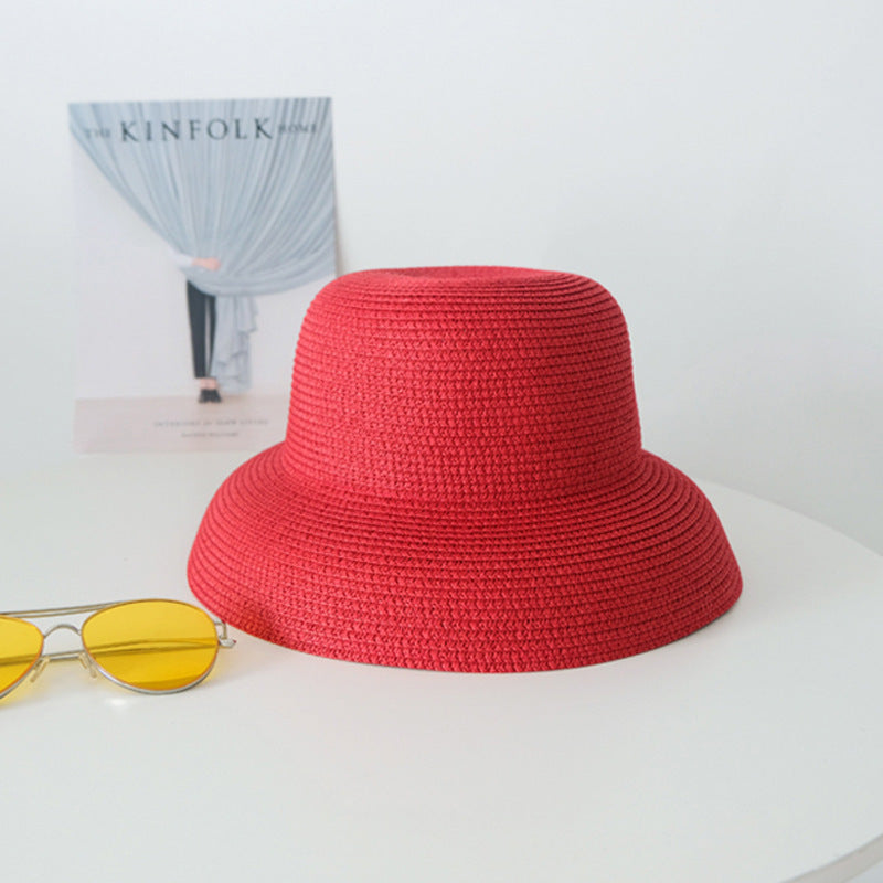 Retro French Large Brim Sunshade Straw Hat