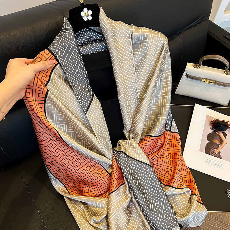 Elegant Silk Scarf Spring And Summer Sun Protection