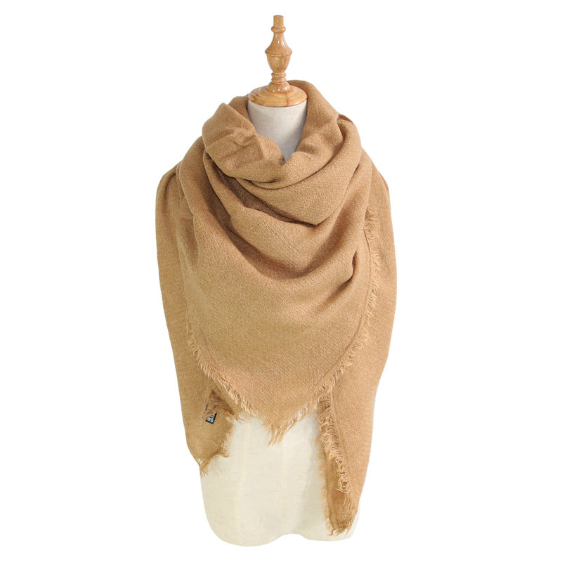 Women's Shawl With Square  And LongSolid Color Scarf