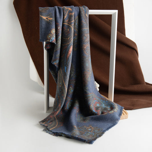 Ethnic Style Paisley Printing Artificial Cashmere Scarf