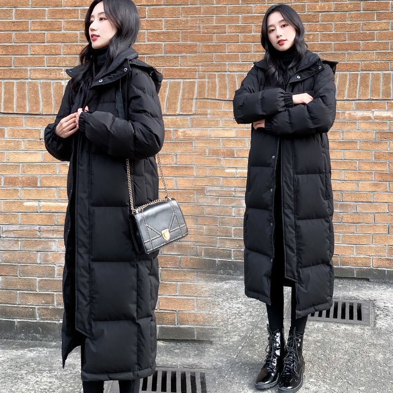 Womens Knee-Length Loose Plus-Size Padded Cotton Jacket Coats