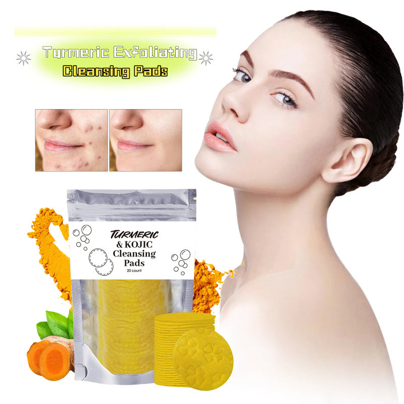 Turmeric Exfoliating Cleansing Pads and Compressed Facial Sponges Skin Care Tools For Face