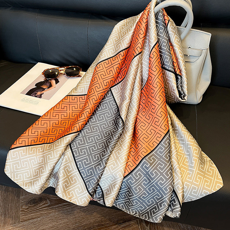 Elegant Silk Scarf Spring And Summer Sun Protection
