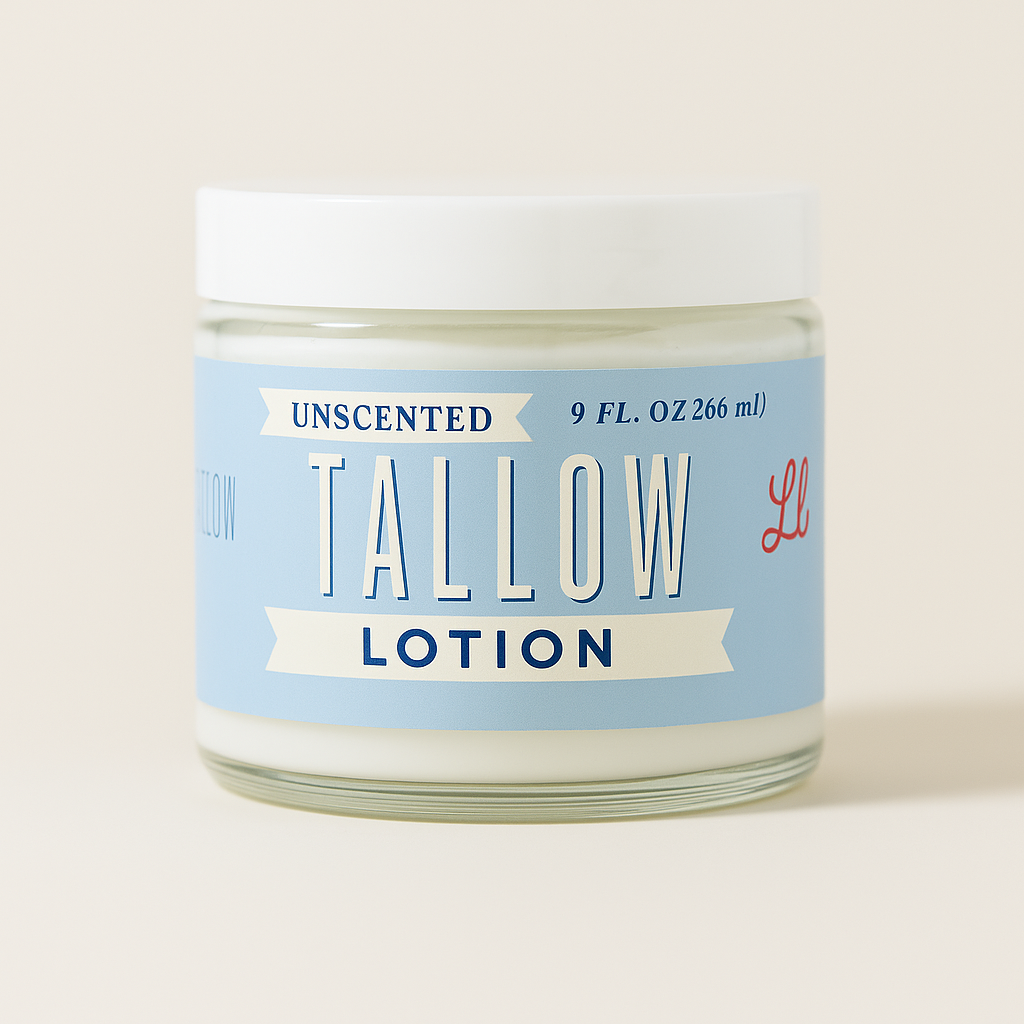 Unscented Tallow Lotion – Pure, Preservative-Free One Ingredient Moisturizer by Lady May Tallow