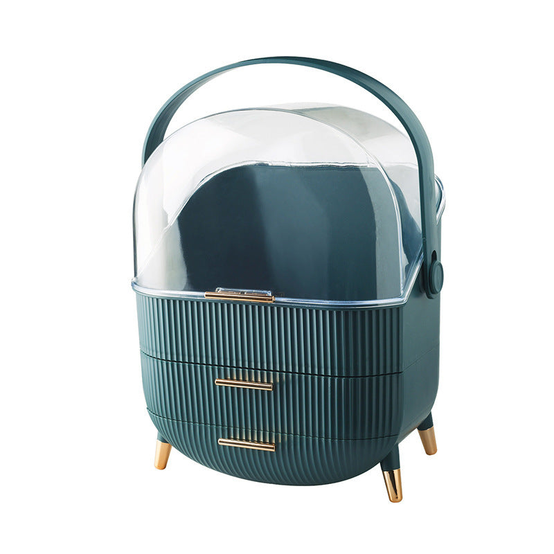 Makeup & Skincare Organizer with 2 Drawers – Transparent Cover, Large Capacity, and Elegant Design