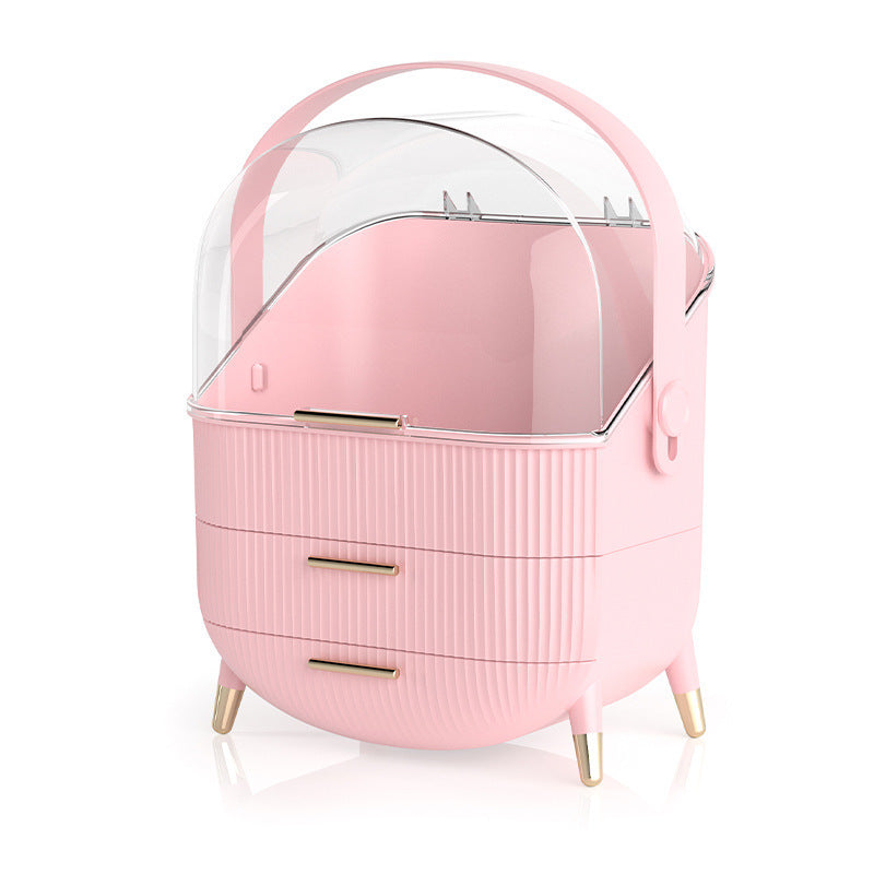 Makeup & Skincare Organizer with 2 Drawers – Transparent Cover, Large Capacity, and Elegant Design