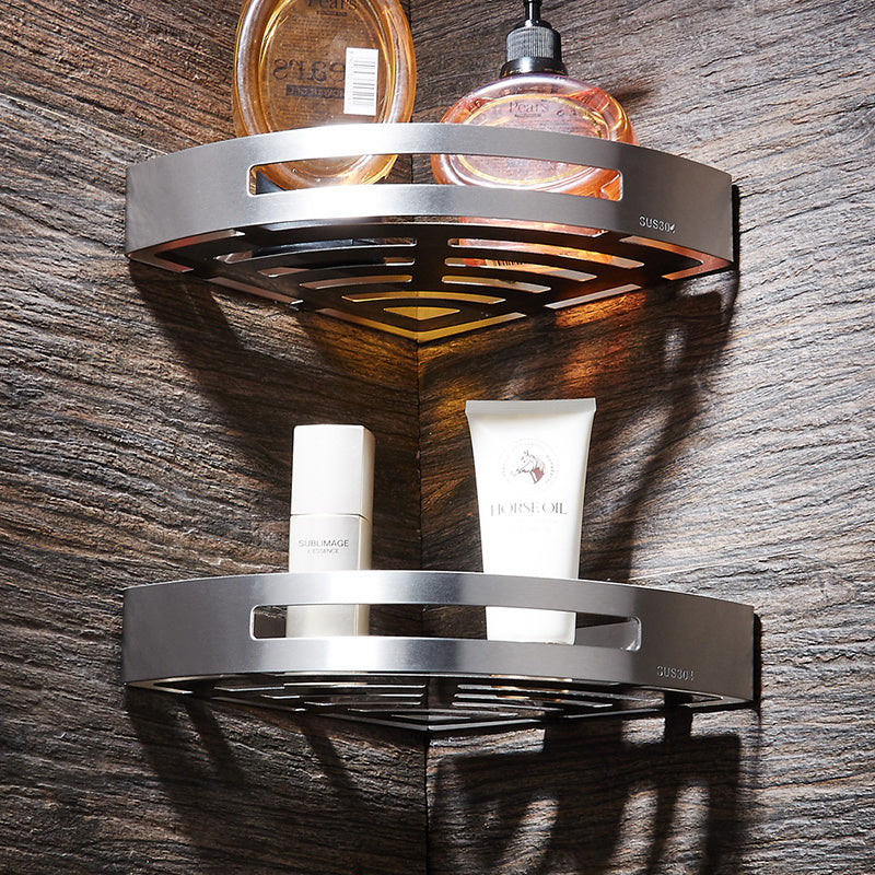 2-Tier Stainless Steel Bathroom Corner Shelf – Polished, Durable, and Space-Saving