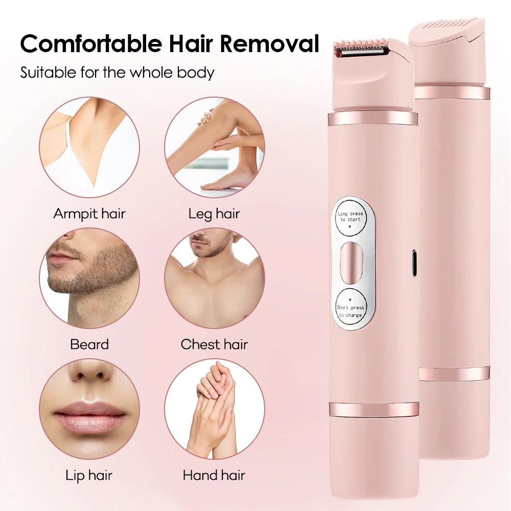 Dual-Head Electric Shaver for Women – Painless, Smooth, and Versatile Hair Removal