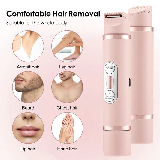 Dual-Head Electric Shaver for Women – Painless, Smooth, and Versatile Hair Removal