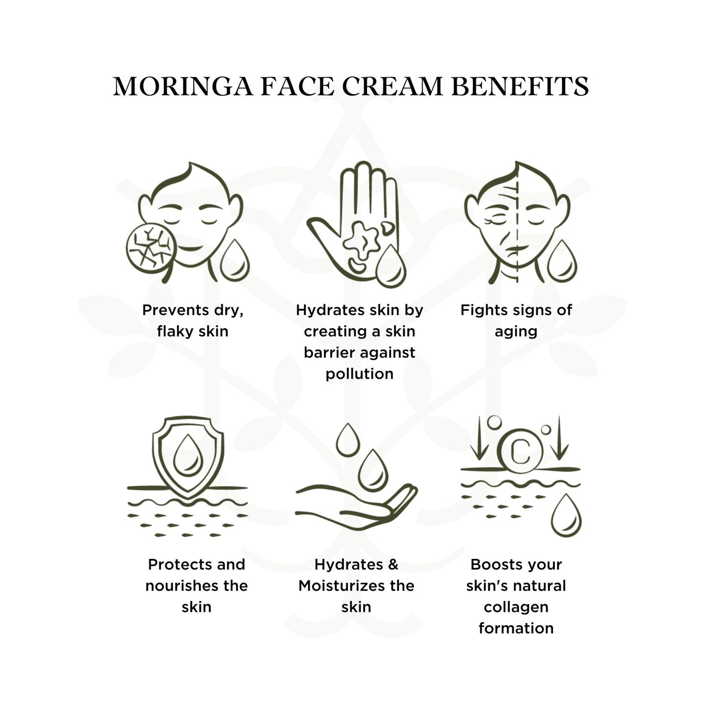 All Natural Moringa Face Cream – Lightweight Moisturizer for Sensitive Skin – Hydrating & Nourishing Formula