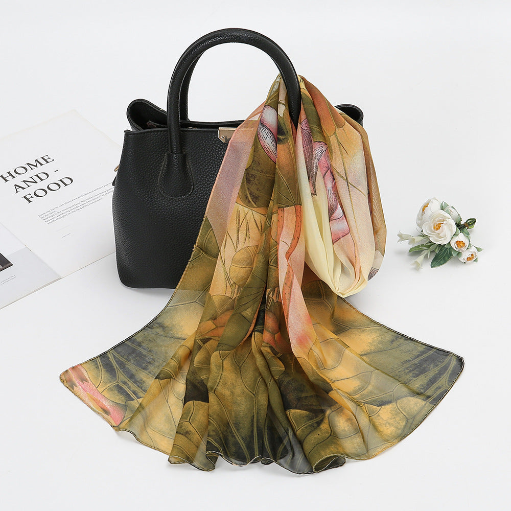 Thin Chiffon Silk Scarf