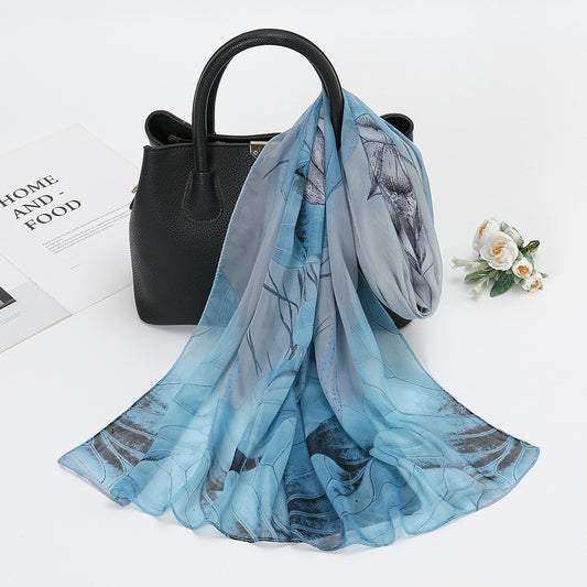Thin Chiffon Silk Scarf