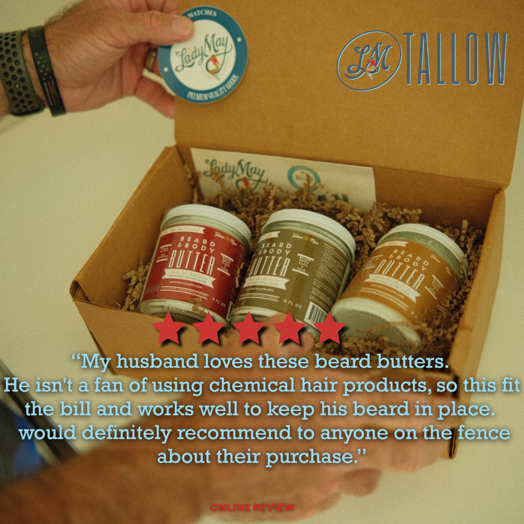 Tallow Man Bay Rum Beard + Body Butter | Men's Grooming | Grass-Fed Tallow | 9oz