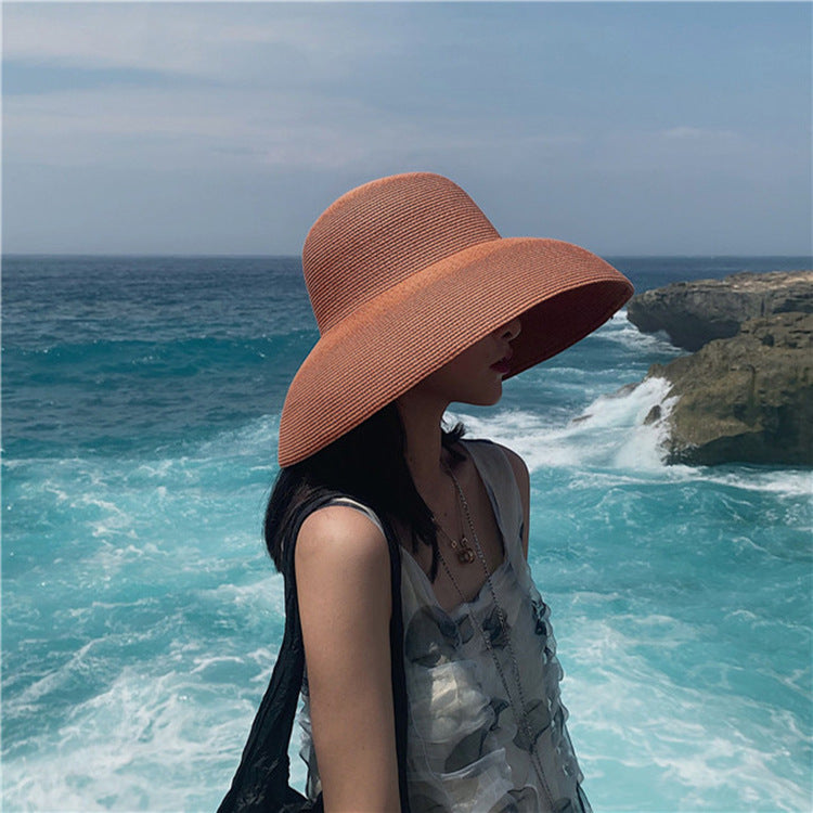 Retro French Large Brim Sunshade Straw Hat