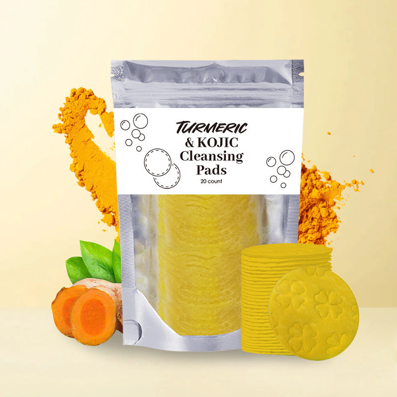 Turmeric Exfoliating Cleansing Pads and Compressed Facial Sponges Skin Care Tools For Face