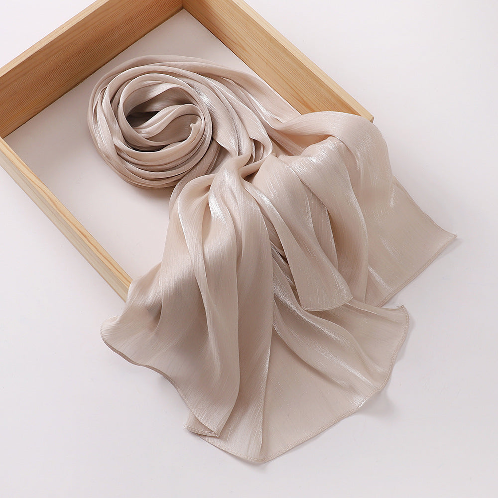 Breathable Cool Island Satin Smooth Silk Scarf