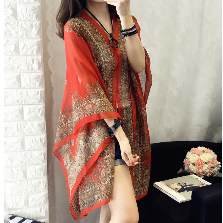 Long-sleeved Bohemian Cover Up