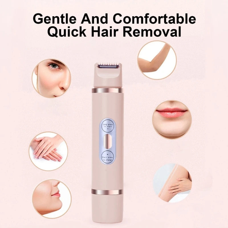 Dual-Head Electric Shaver for Women – Painless, Smooth, and Versatile Hair Removal