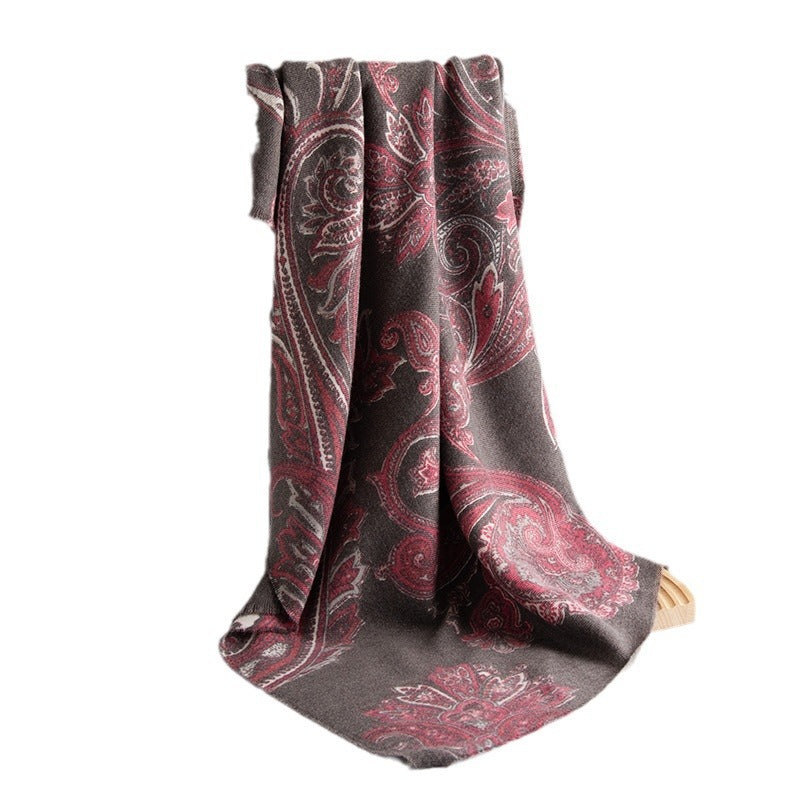 Ethnic Style Paisley Printing Artificial Cashmere Scarf
