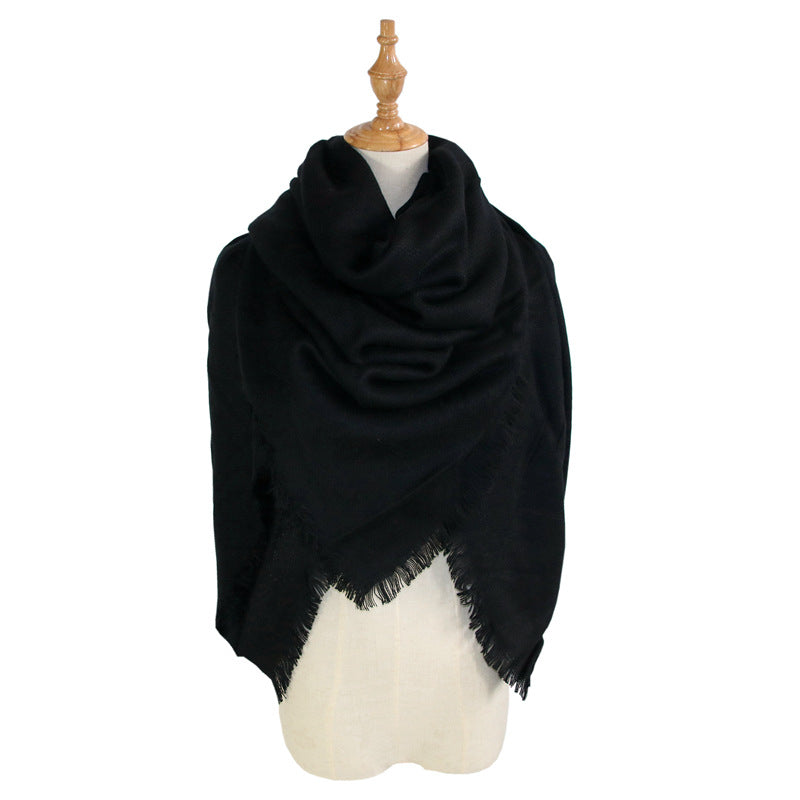 Women's Shawl With Square  And LongSolid Color Scarf