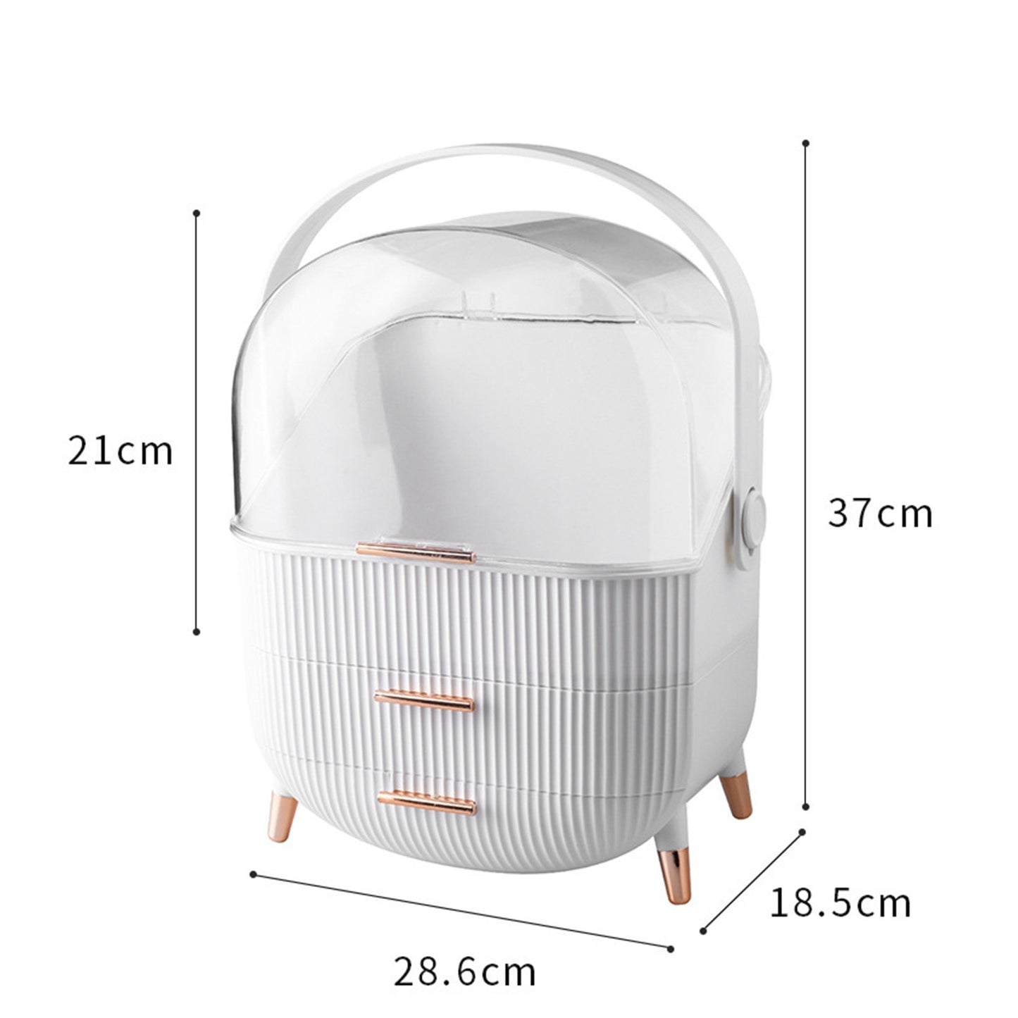 Makeup & Skincare Organizer with 2 Drawers – Transparent Cover, Large Capacity, and Elegant Design